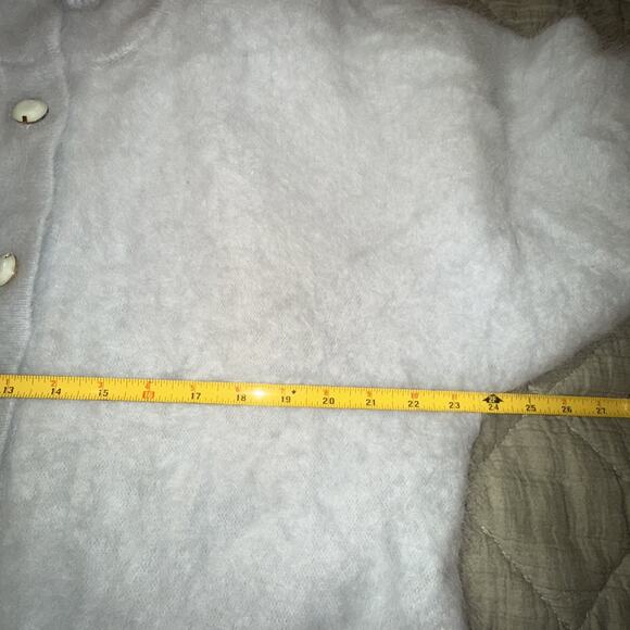 RARE Connie A Lee Blue Fluffy Fuzzy Vintage Angora Cardigan Sweater XL Pockets - Picture 8 of 10